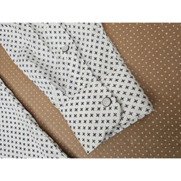Rafter C Cowboy Collection Pro Flex 45 Performance Medium White Geometric Shirt - Picture 2 of 15
